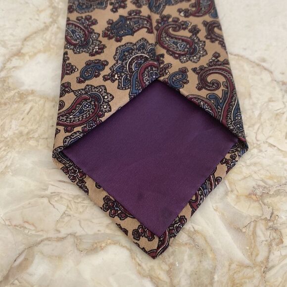 John Comfort London England Silk Paisley Tie - Picture 5 of 7
